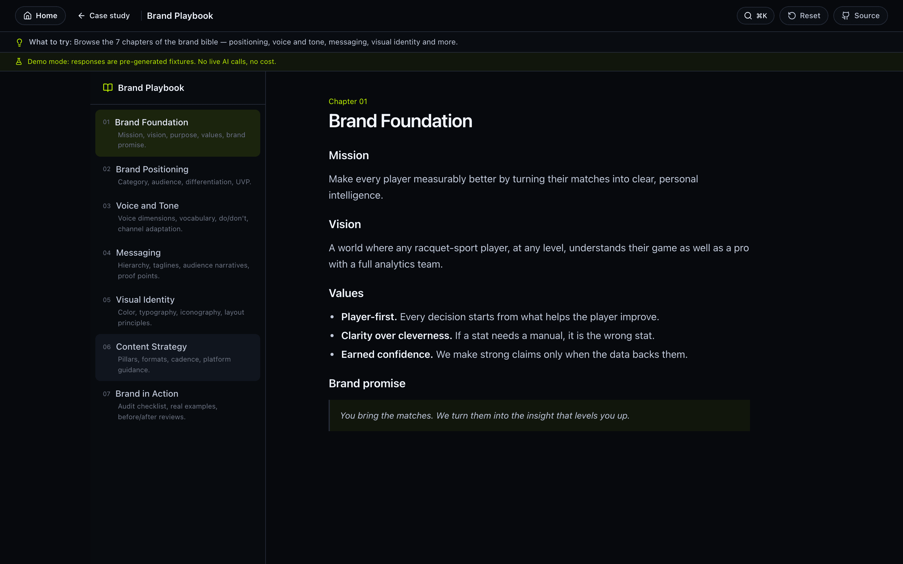 Brand Playbook — interactive demo screenshot